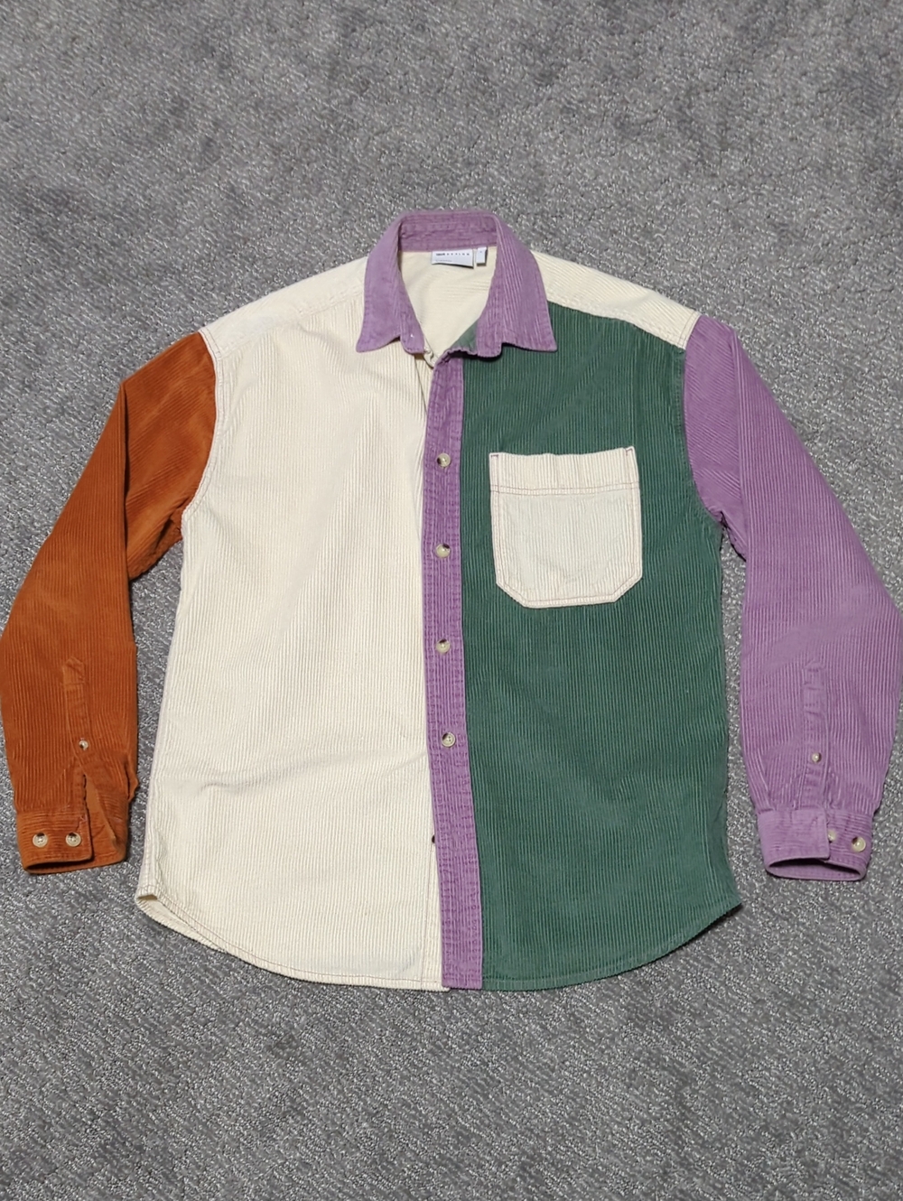 Asos Design Men's Colorblock Corduroy Shirt-Jacket Shacket